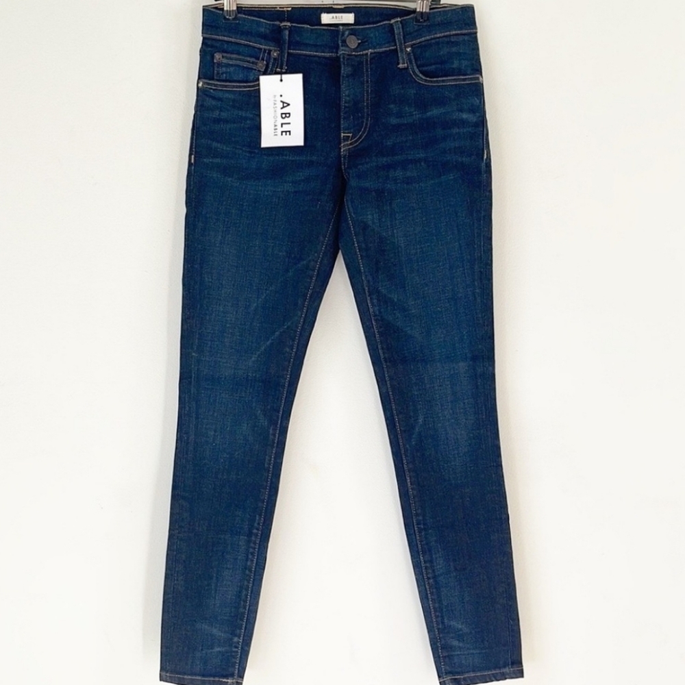 NEW ABLE The Carla Dark Wash Skinny Jeans 24